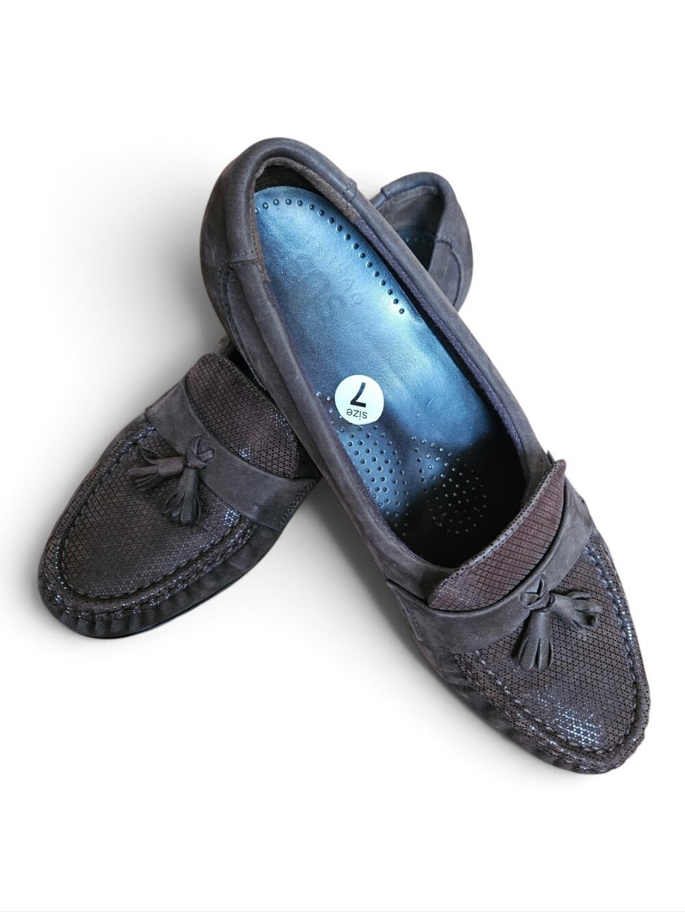 Tripad SAS Women's Brown Suede Tassel Wedge Loafers
